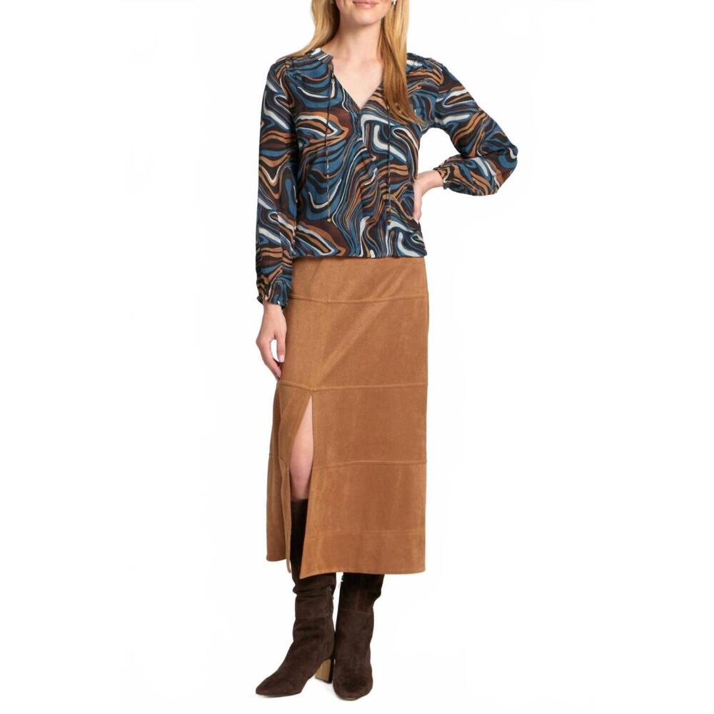 NEW APNY vegan suede skirt in caramel